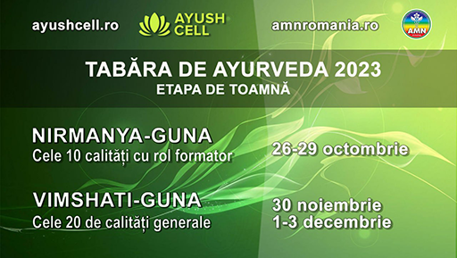 Tabara de Ayurveda etapa de toamna 2023